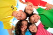 Happy children in circle