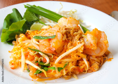 Photo: Thai food, stir-fried rice noodles (Pad Thai). Thai food, stir-fried rice noodles (Pad Thai).