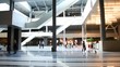 People in Novosibirsk expo center. Time lapse.