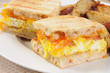 Breakfast panini closeup