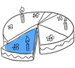 Vector pie chart is isolated on a white background