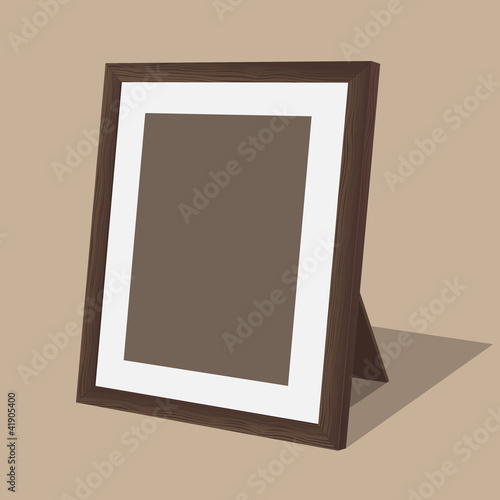 Vector: Wooden photo frame. Vector illustration. Wooden photo frame. Vector illustration.