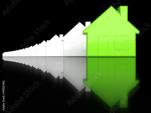 Illustration: Ökolisches Haus unter Normalen Ökolisches Haus unter Normalen