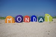 Monday, first day of the week on colourful stones