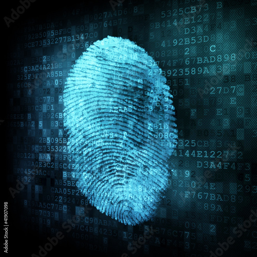 Illustration: Fingerprint on digital screen Fingerprint on digital screen