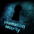 Security concept: Keyhole on digital screen