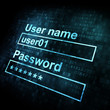 Security conceprt: Login form on digital sreen