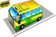 Vector: bus in the bus stop bus in the bus stop