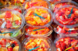 Colorful fruit salad in transparent glasses Colorful fruit salad in transparent glasses