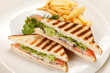 Sandwiches with French fried potatoes