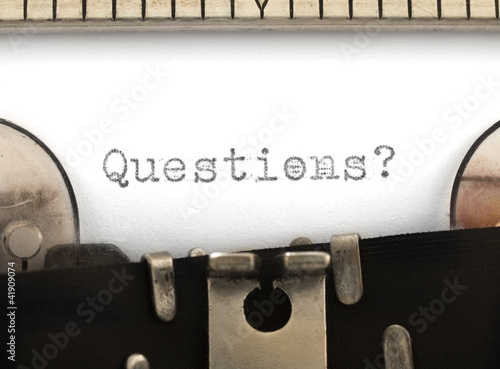 Photo: Questions? on the typewriter Questions? on the typewriter