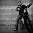 teen boy on bmx bicycle