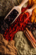 various spices background