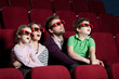 Photo: Frightened family in 3D movie Frightened family in 3D movie