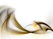 Gold fractal wave on white background