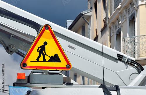 Photo: chantier,travaux,panneau,urbainisme chantier,travaux,panneau,urbainisme