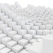 3d abstract smooth white metallic cubes background