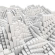 3d abstract smooth white metallic cubes background