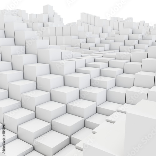 Illustration: 3d abstract smooth white metallic cubes background 3d abstract smooth white metallic cubes background