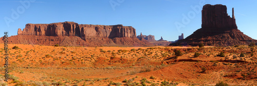 Photo: Monument Valley Panorama with the West Mitten at right Monument Valley Panorama with the West Mitten at right