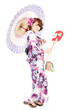 Beautiful kimono woman. Portrait of asian woman.