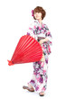Beautiful kimono woman. Portrait of asian woman.