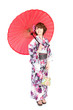 Beautiful kimono woman. Portrait of asian woman.