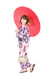 Beautiful kimono woman. Portrait of asian woman.