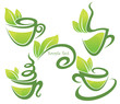 green tea, vector collection of forms, symbols and images