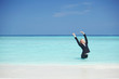 business woman in ocean business woman in ocean