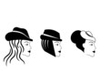 girl in hat profile girl in hat profile