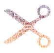 scissors text clouds concept