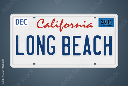 Illustration: Nummernschild CA Long Beach Nummernschild CA Long Beach