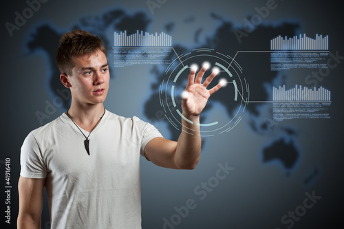 Illustration: Virtual reality interface. Virtual reality interface.