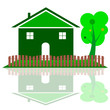 house in green color with tree illustration house in green color with tree illustration