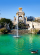 Barcelona ciudadela park lake fountain and quadriga