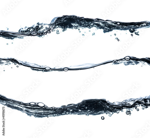 Photo: Set of water splashing isolated on white background Set of water splashing isolated on white background