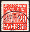 Postage stamp Sweden 1946 View of Lund Cathedral