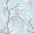 seamless pattern with wisteria flowers