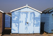 Repainted Beach hut at Ferring. West Sussex. UK