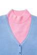 Part of blue and pink woman knitted blouses set Part of blue and pink woman knitted blouses set