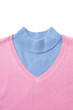 Part of blue and pink woman knitted blouses set Part of blue and pink woman knitted blouses set
