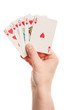 Playing cards in hand