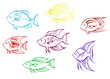 Vector: Aquarium fish silhouettes Aquarium fish silhouettes