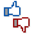 Like and unlike symbols over white background