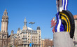 pop statue head of Barcelona Roy Lichtenstein