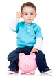 Boy with a piggybank