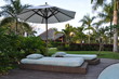 Relaxing by the pool
