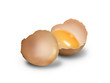 isolated crashed egg on white