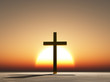 Sunset or sunrise with cross